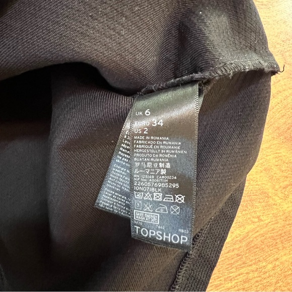 TopShop Show Off Shoulder Mini Black Dress Size 2 - Picture 5 of 11